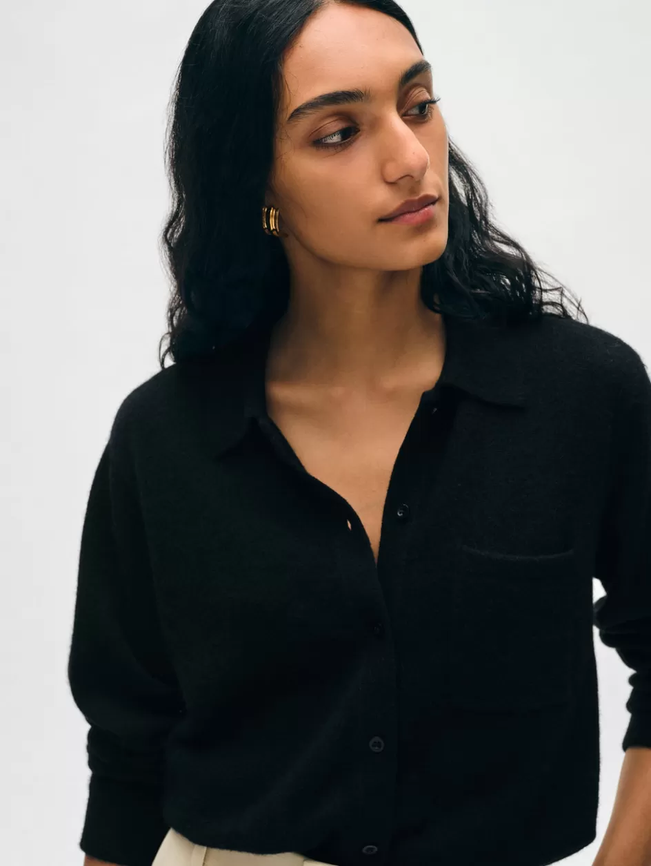 White + Warren Tops-cashmere button down shirt