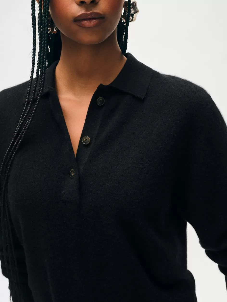 White + Warren Sweaters-cashmere button polo