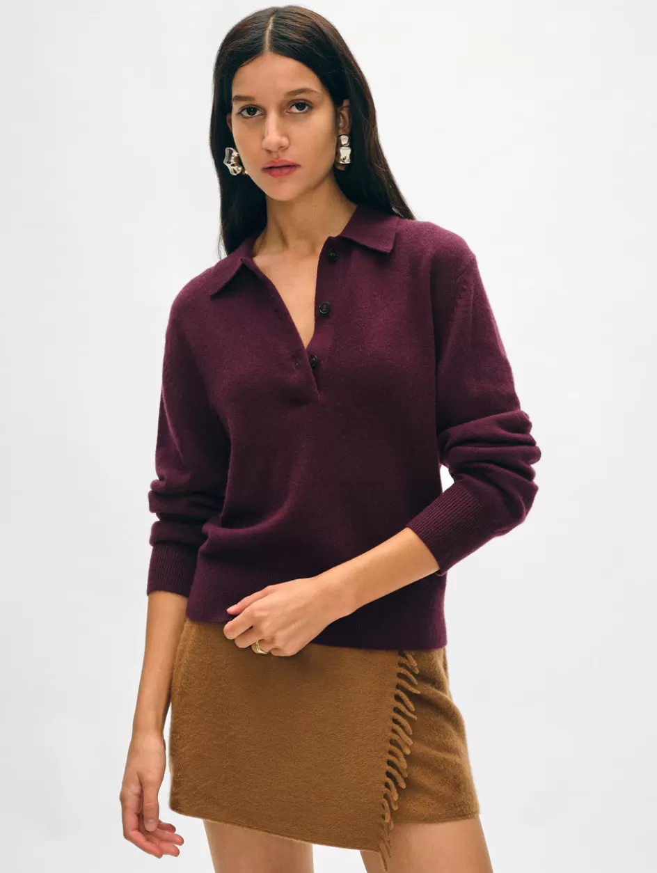 White + Warren Sweaters-cashmere button polo