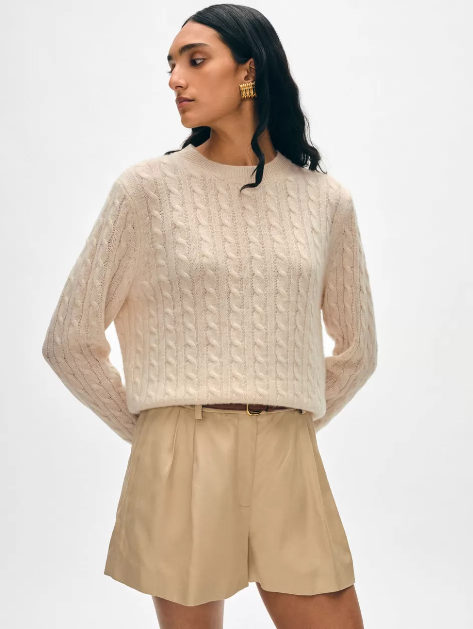 White + Warren Sweaters-cashmere cable crewneck