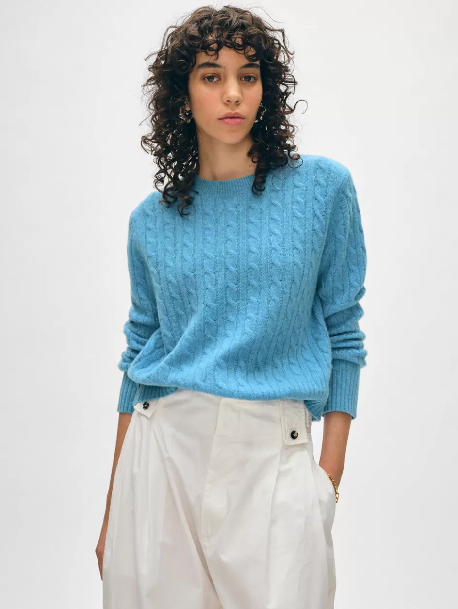 White + Warren Sweaters-cashmere cable crewneck