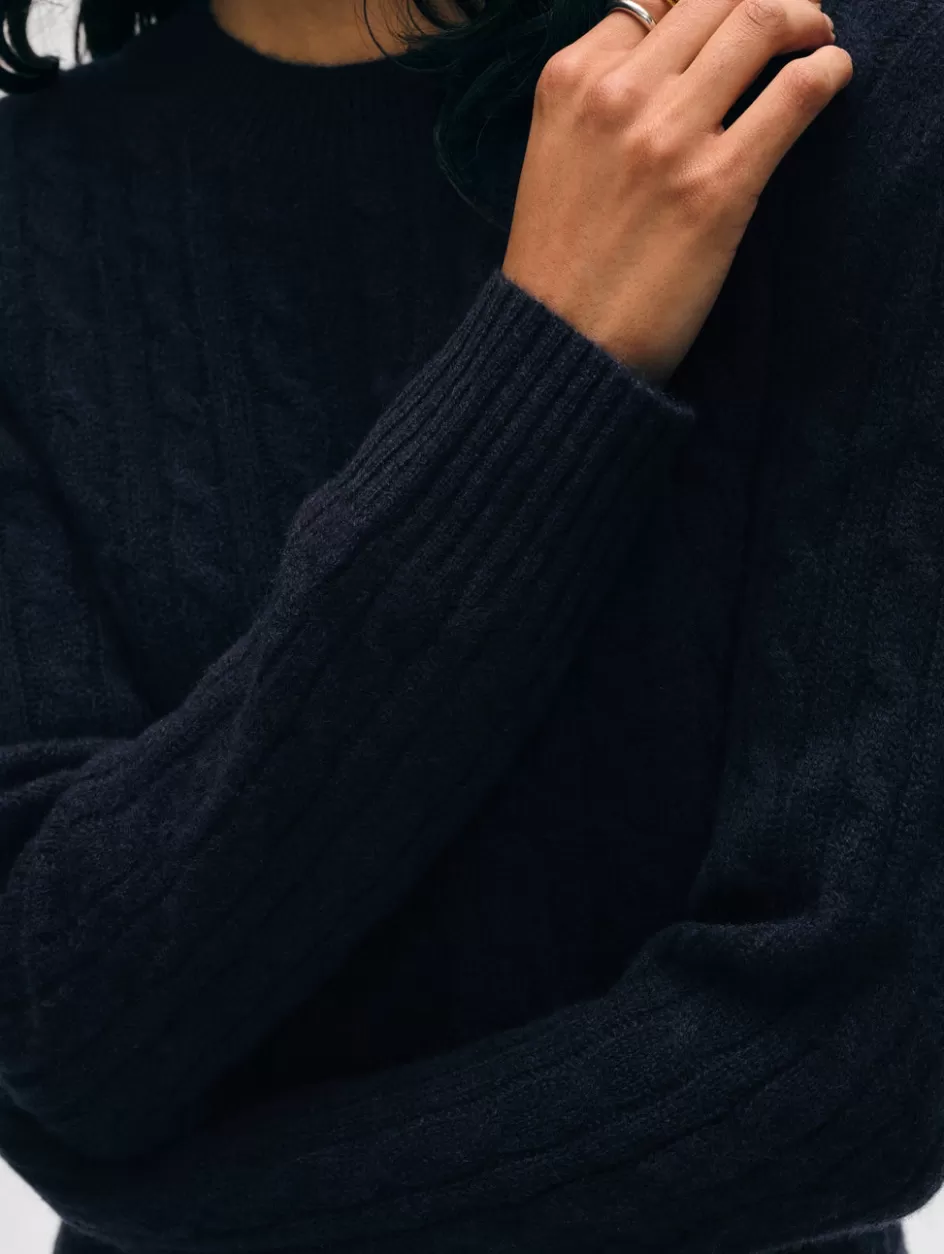 White + Warren Sweaters-cashmere cable crewneck
