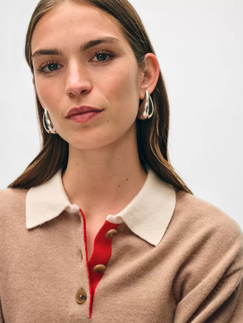 White + Warren Tops-cashmere cropped polo