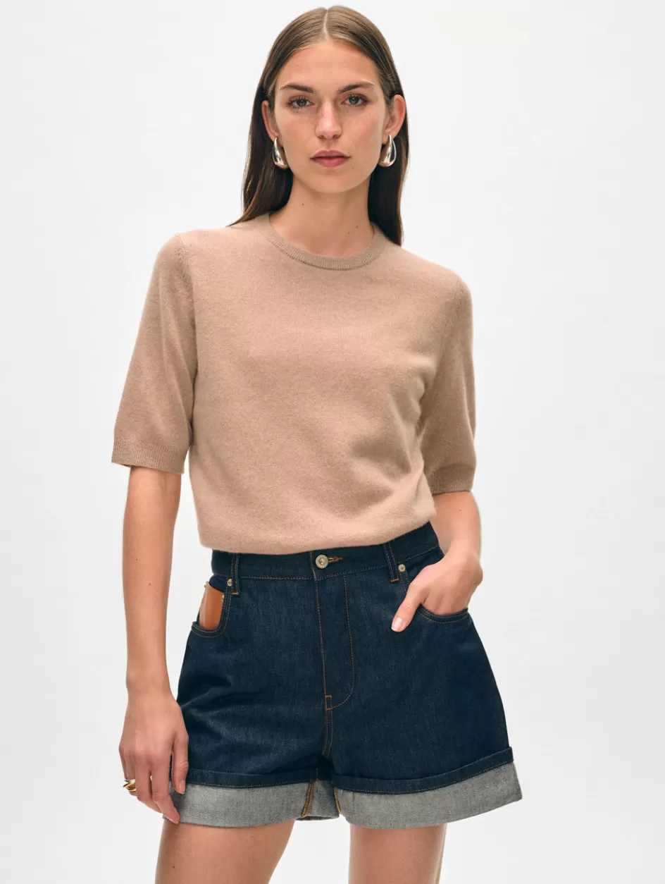 White + Warren Tops-cashmere elbow sleeve tee