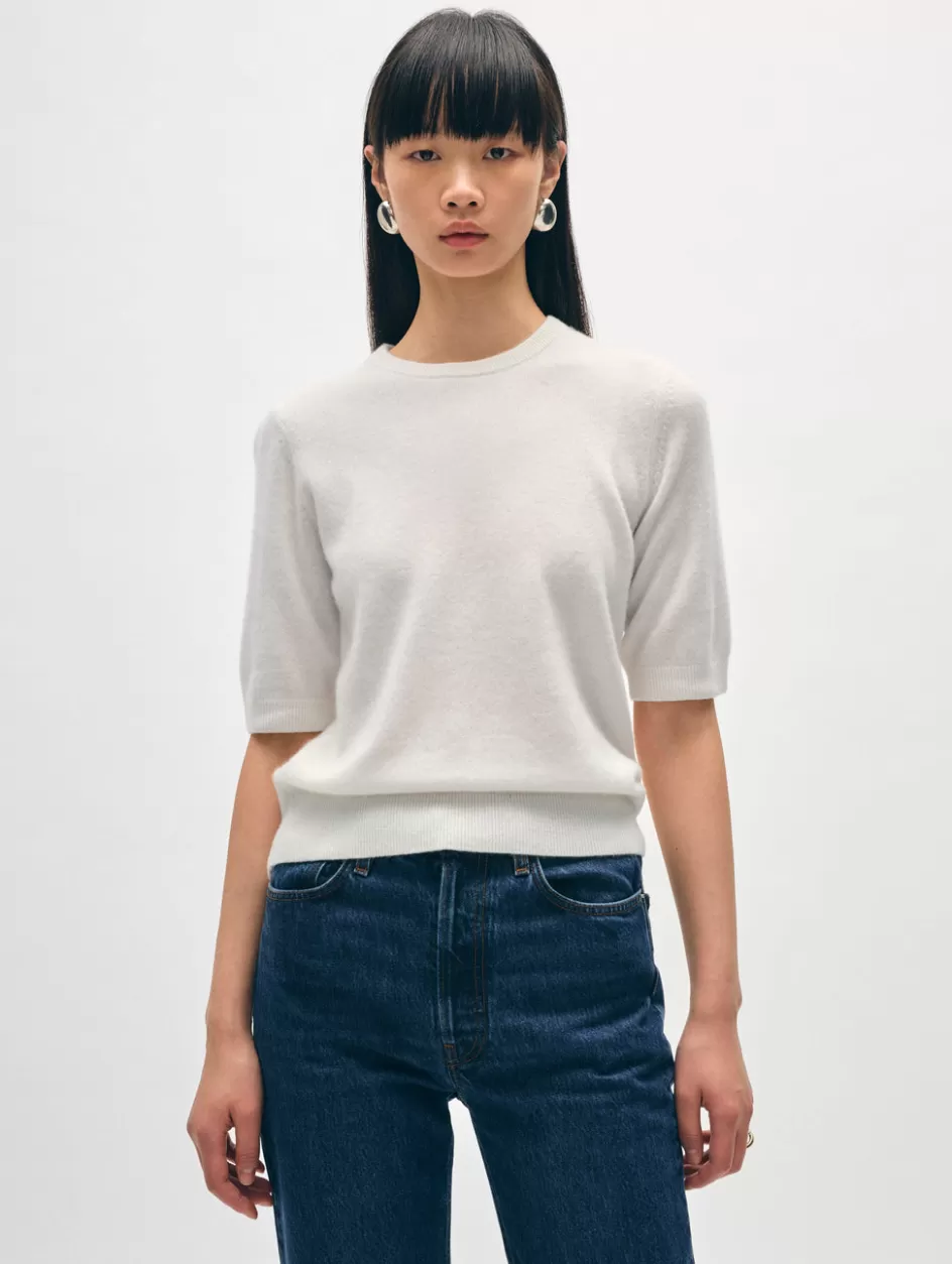White + Warren Tops-cashmere elbow sleeve tee