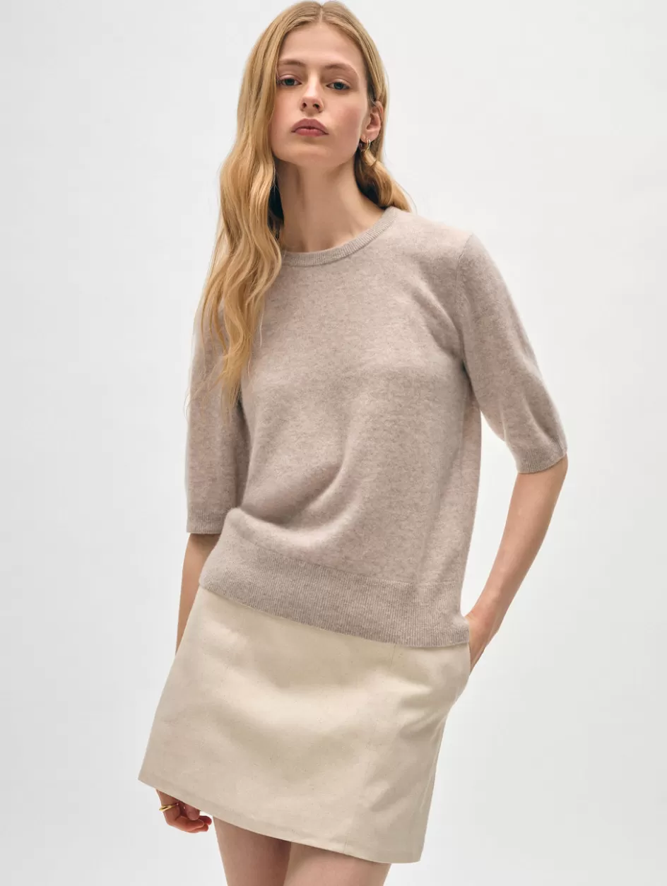 White + Warren Tops-cashmere elbow sleeve tee