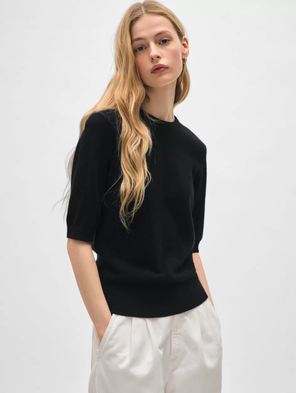 White + Warren Tops-cashmere elbow sleeve tee