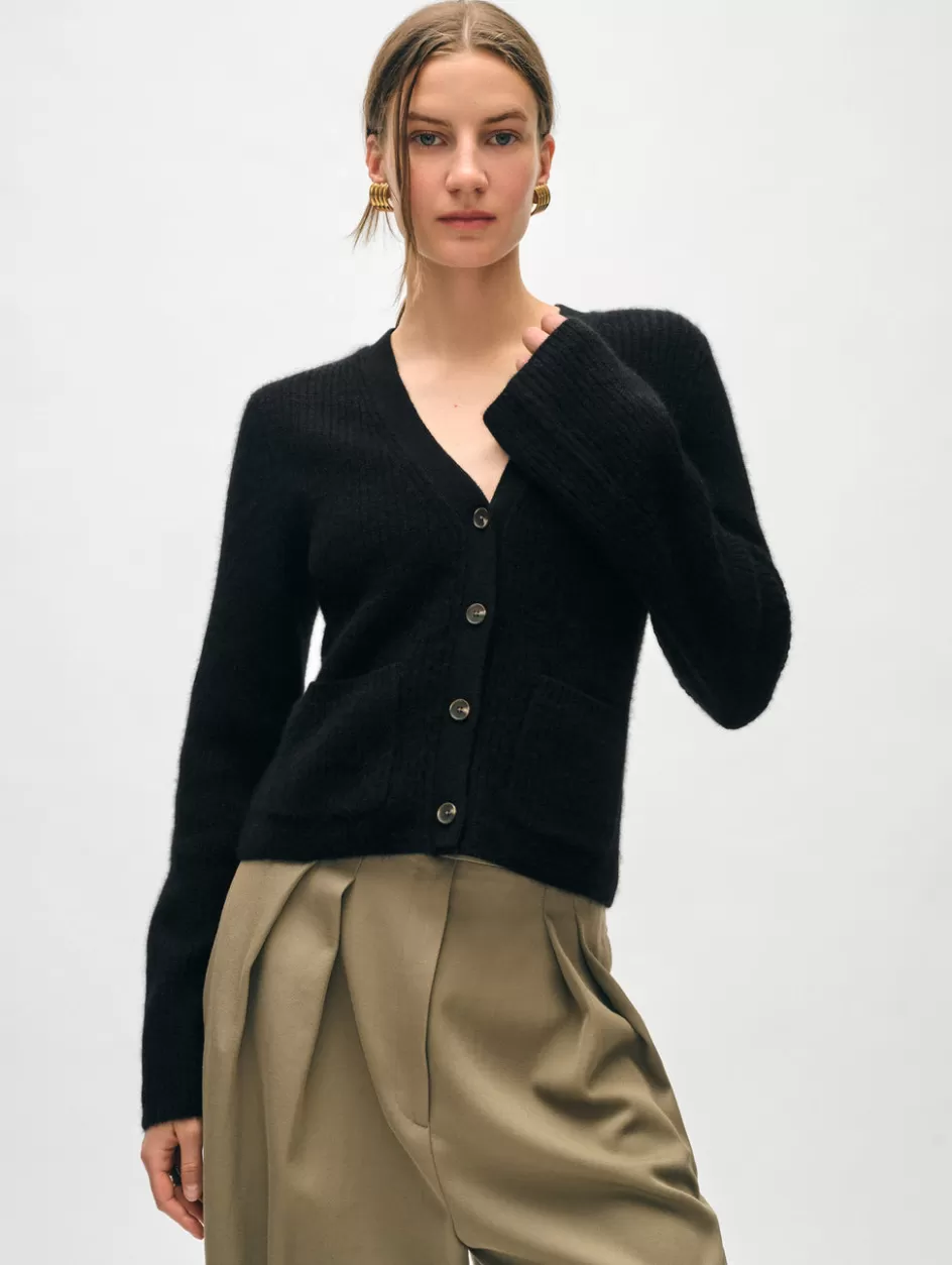 White + Warren Cardigans-cashmere fluted sleeve cardigan