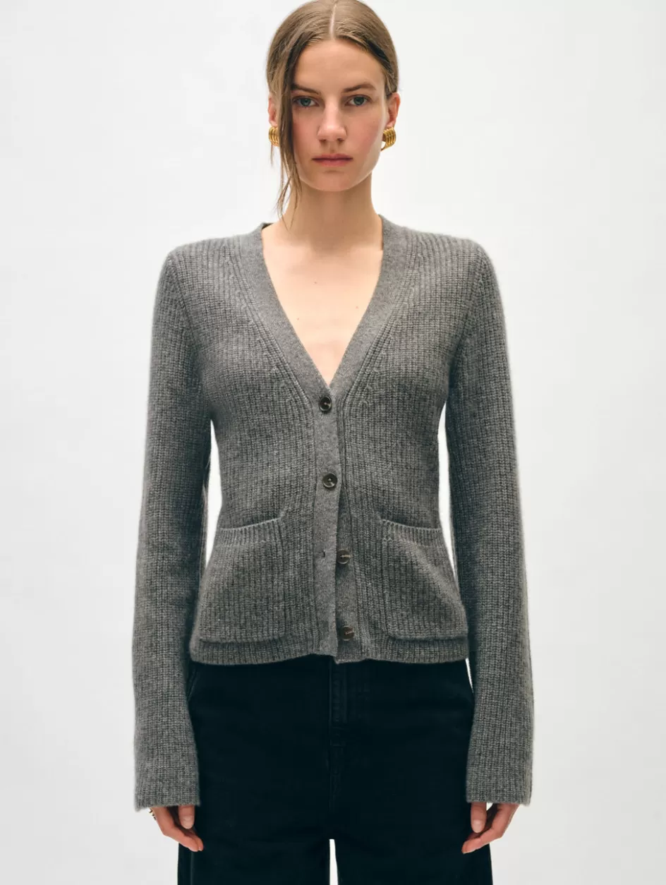 White + Warren Cardigans-cashmere fluted sleeve cardigan