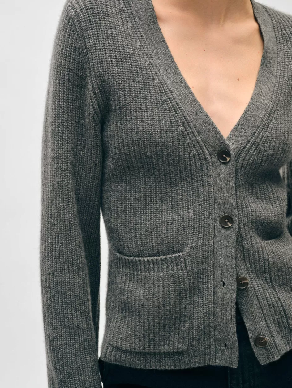 White + Warren Cardigans-cashmere fluted sleeve cardigan
