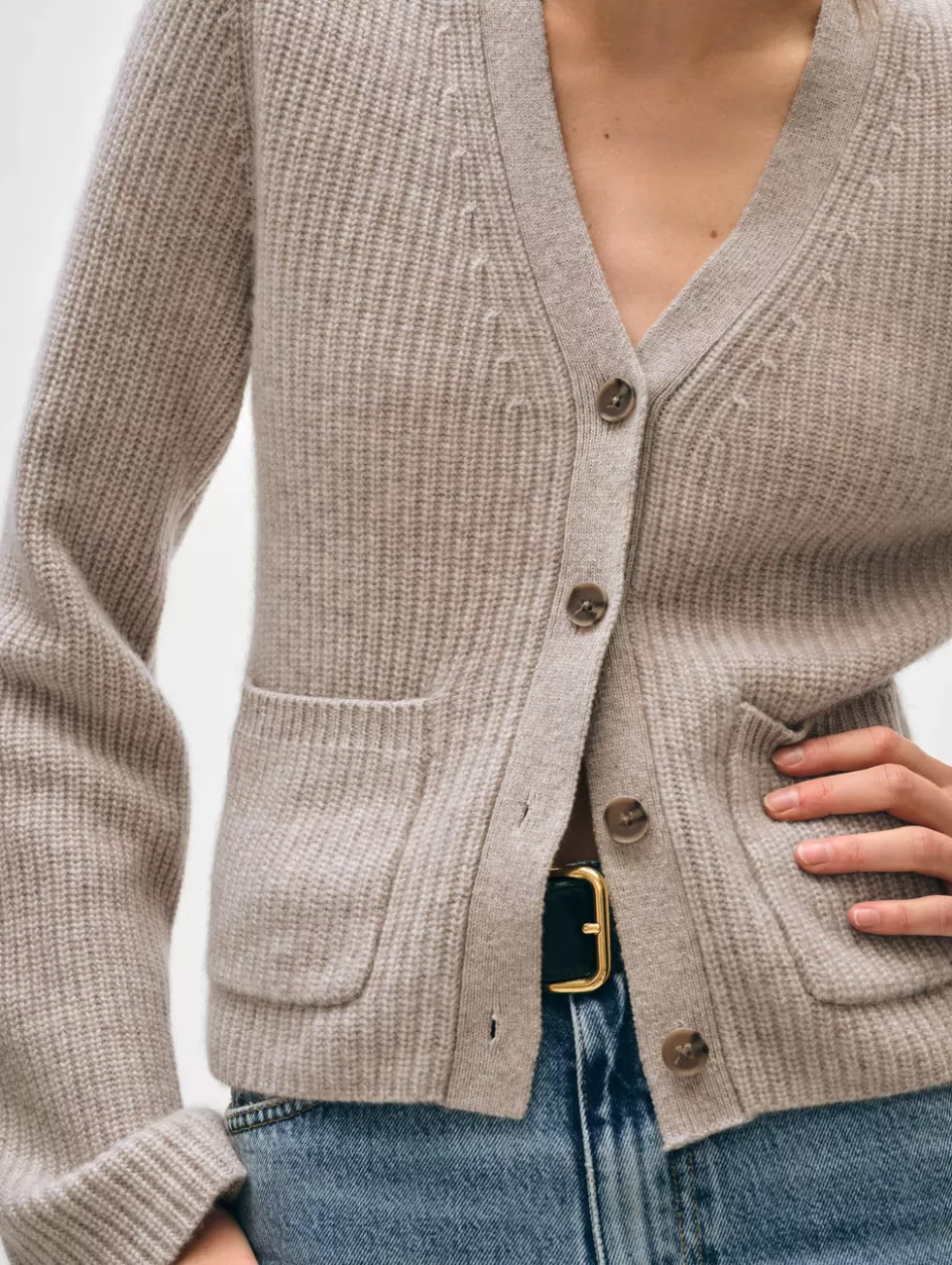 White + Warren Cardigans-cashmere fluted sleeve cardigan
