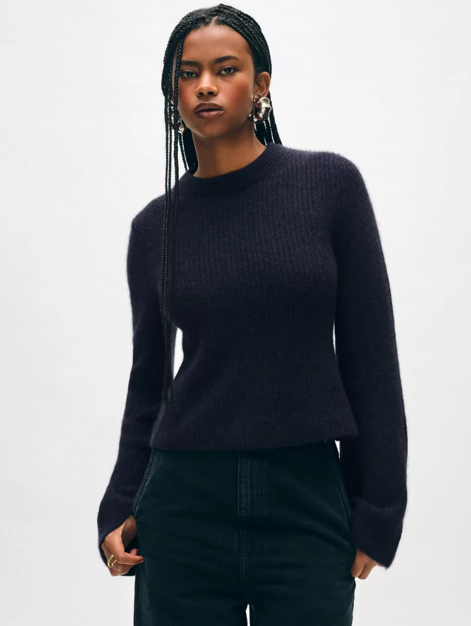 White + Warren Sweaters-cashmere fluted sleeve top