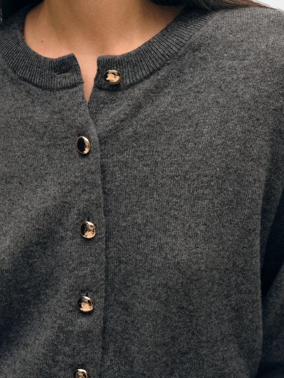 White + Warren Cardigans-cashmere gold button cardigan