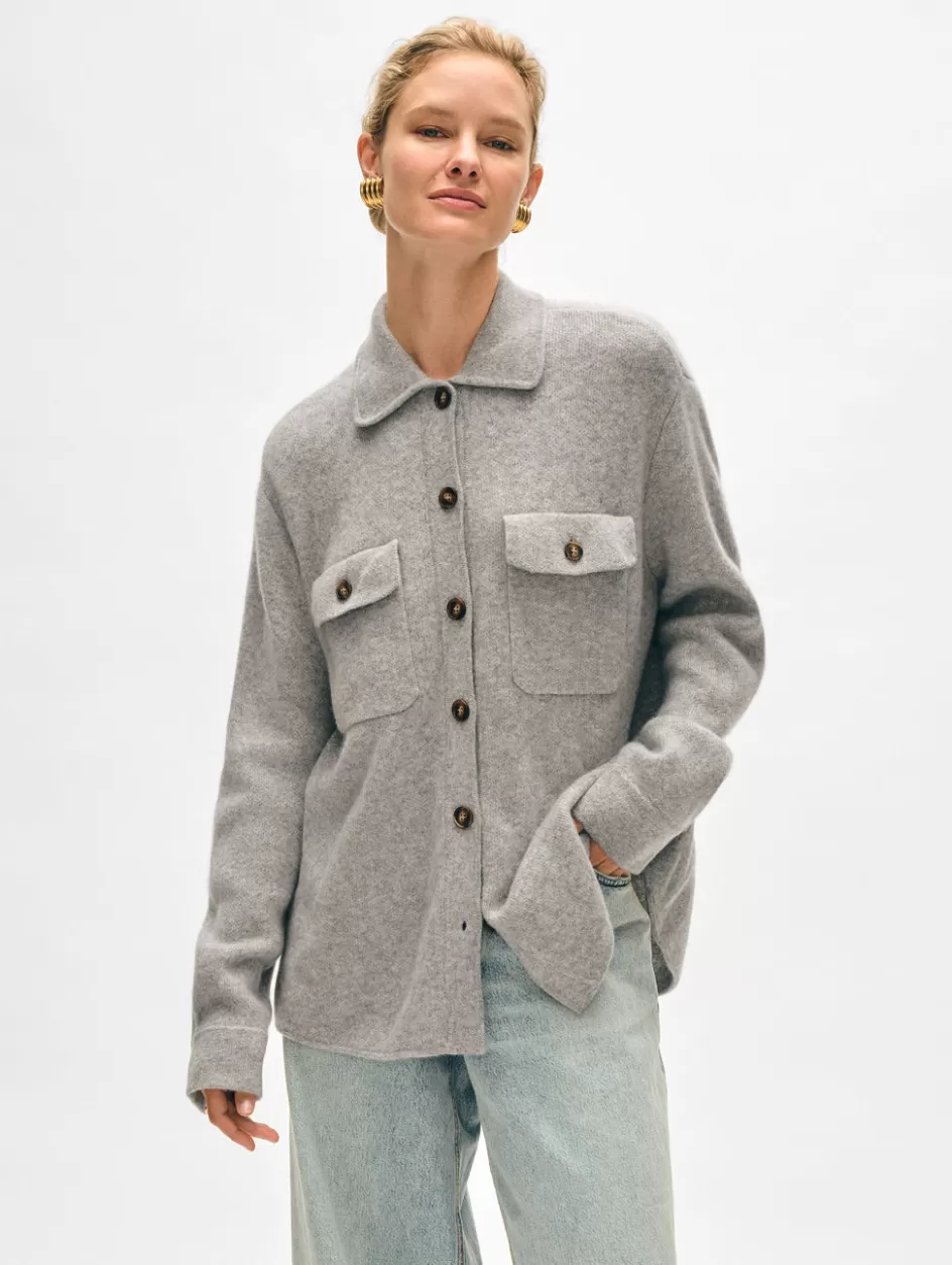 White + Warren Cardigans-cashmere luxe button down shacket