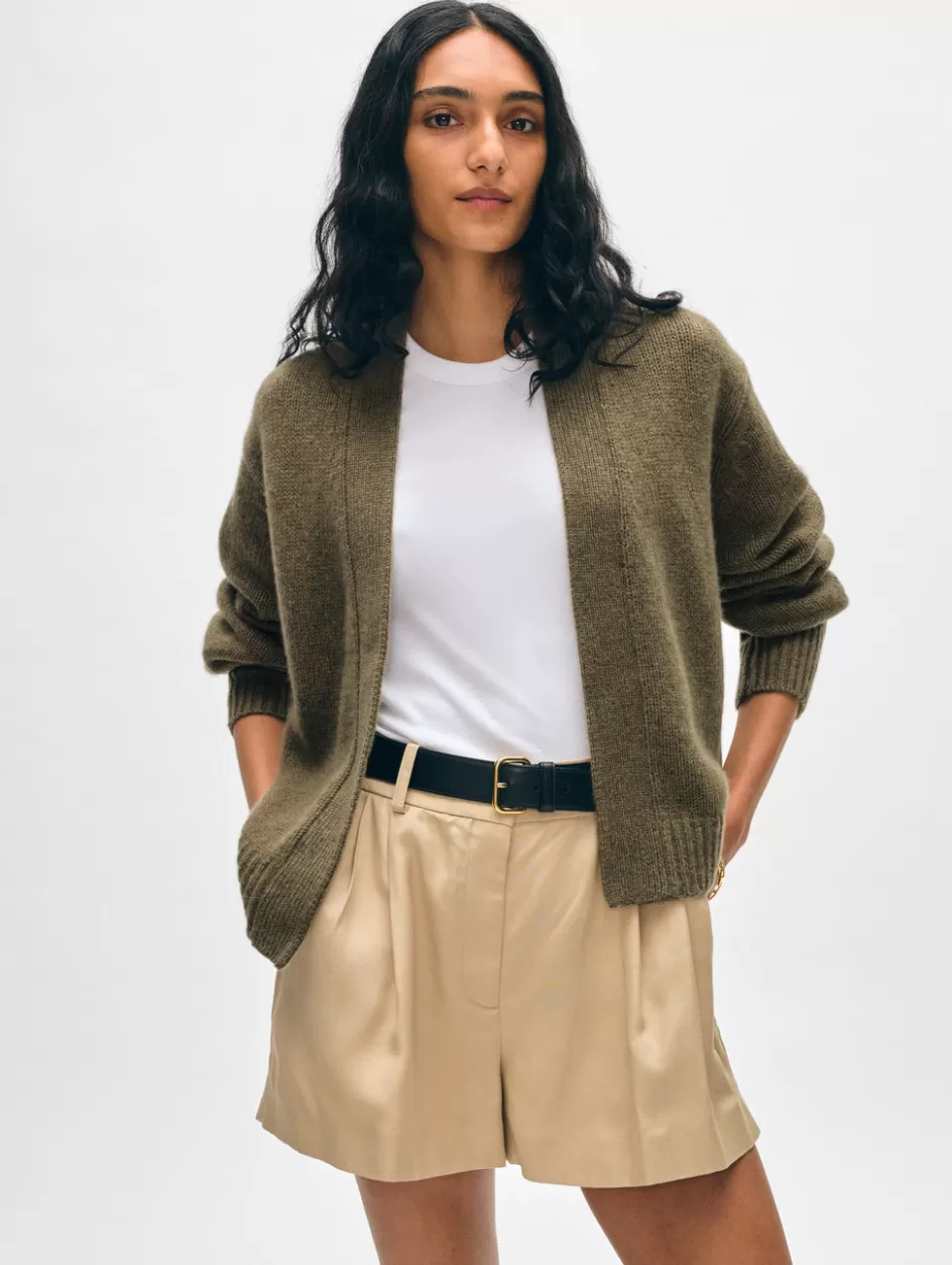 White + Warren Cardigans-cashmere marled open cardigan