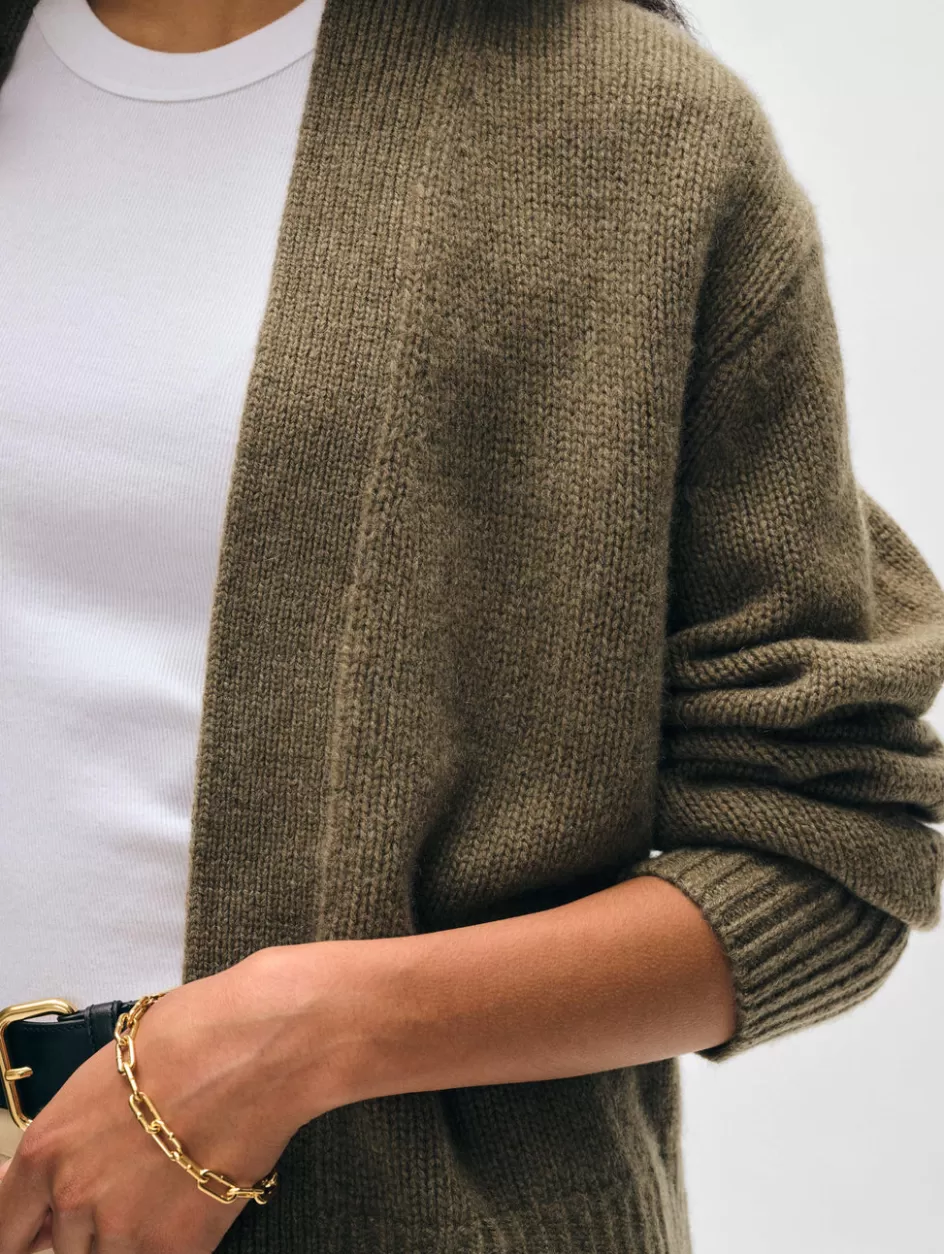 White + Warren Cardigans-cashmere marled open cardigan