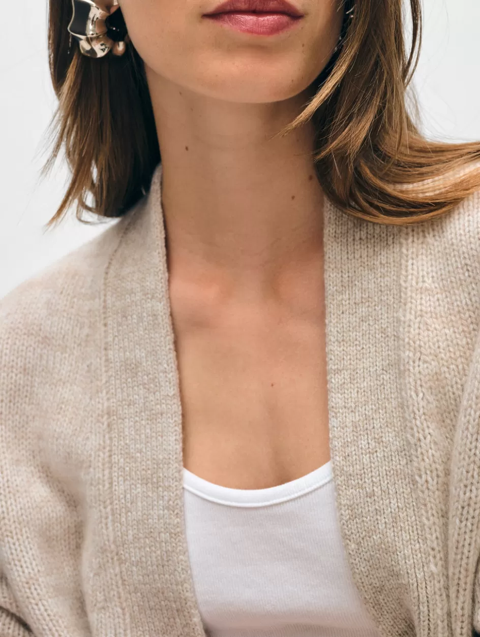 White + Warren Cardigans-cashmere marled open cardigan