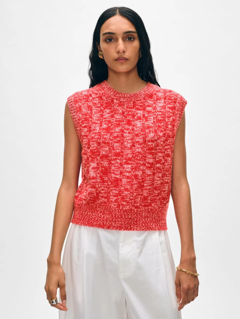 White + Warren Sweaters-cashmere marled wide ribbed shell