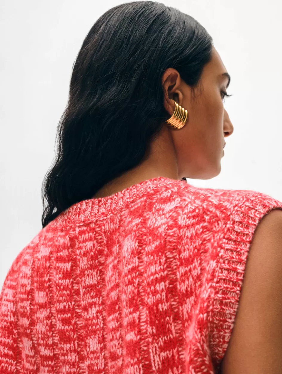 White + Warren Sweaters-cashmere marled wide ribbed shell