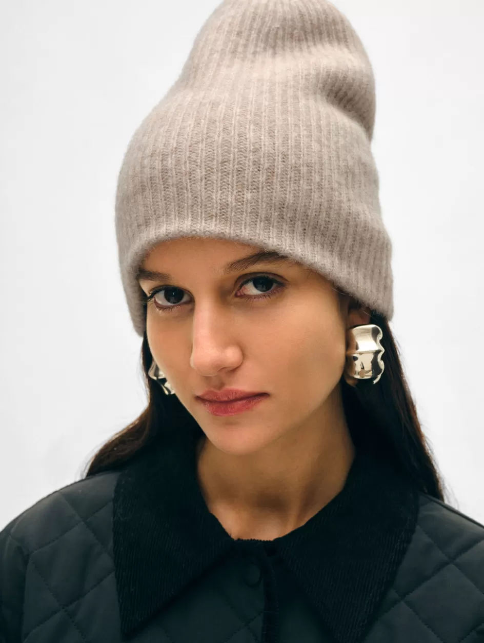 White + Warren Accessories-cashmere plush rib beanie