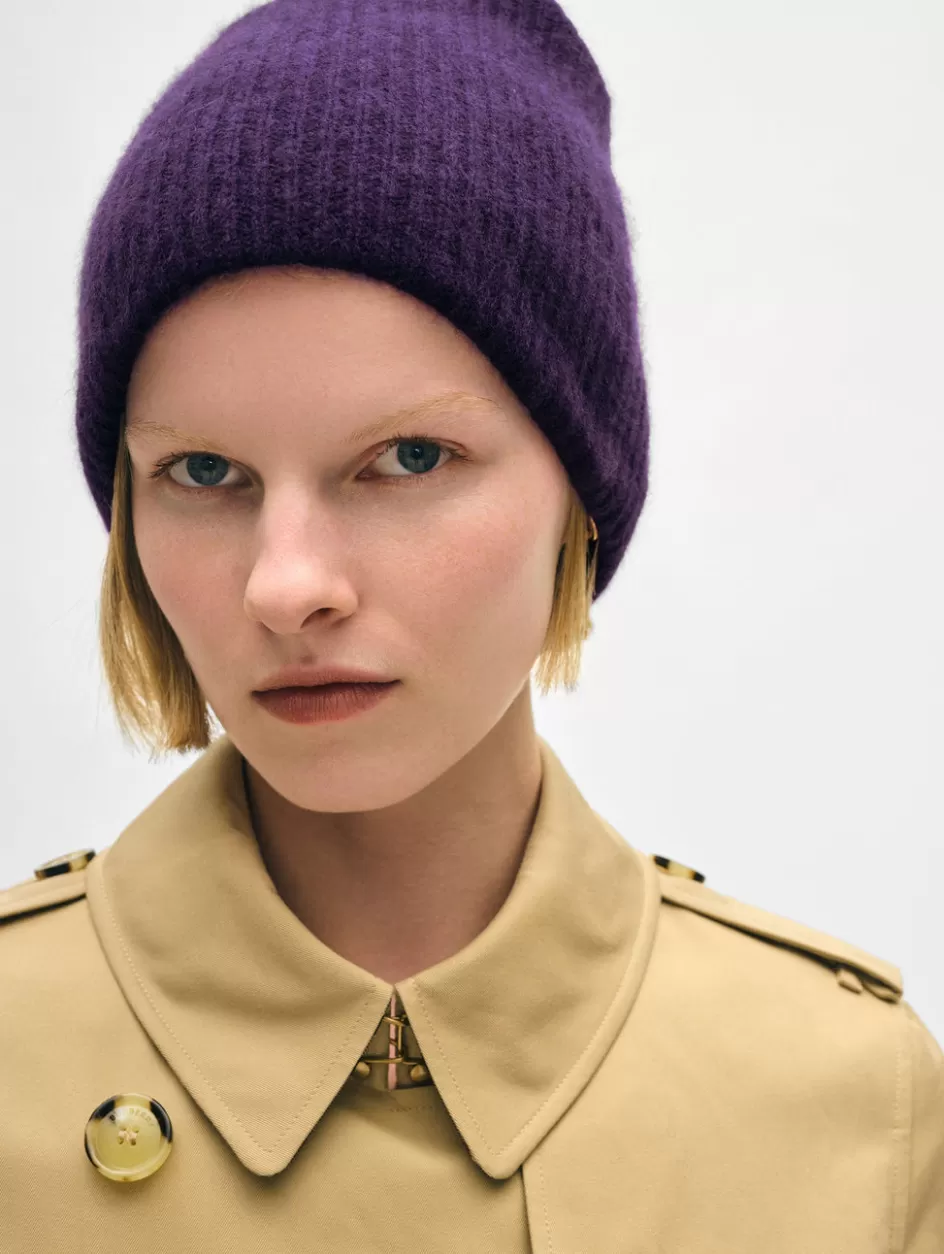 White + Warren Accessories-cashmere plush rib beanie