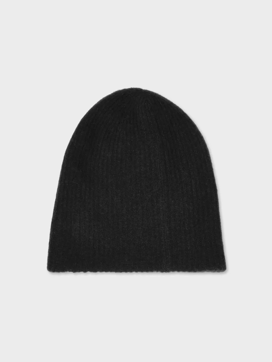 White + Warren Accessories-cashmere plush rib beanie