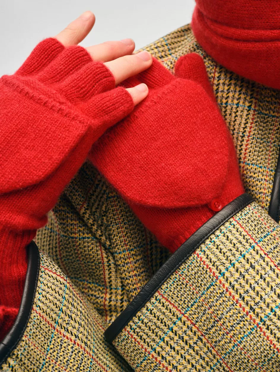 White + Warren Hats + Gloves-cashmere pop top glove