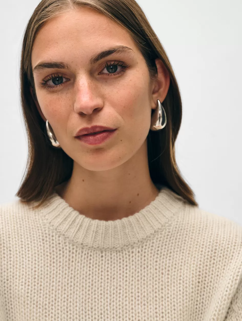 White + Warren Tops-cashmere puff sleeve crewneck