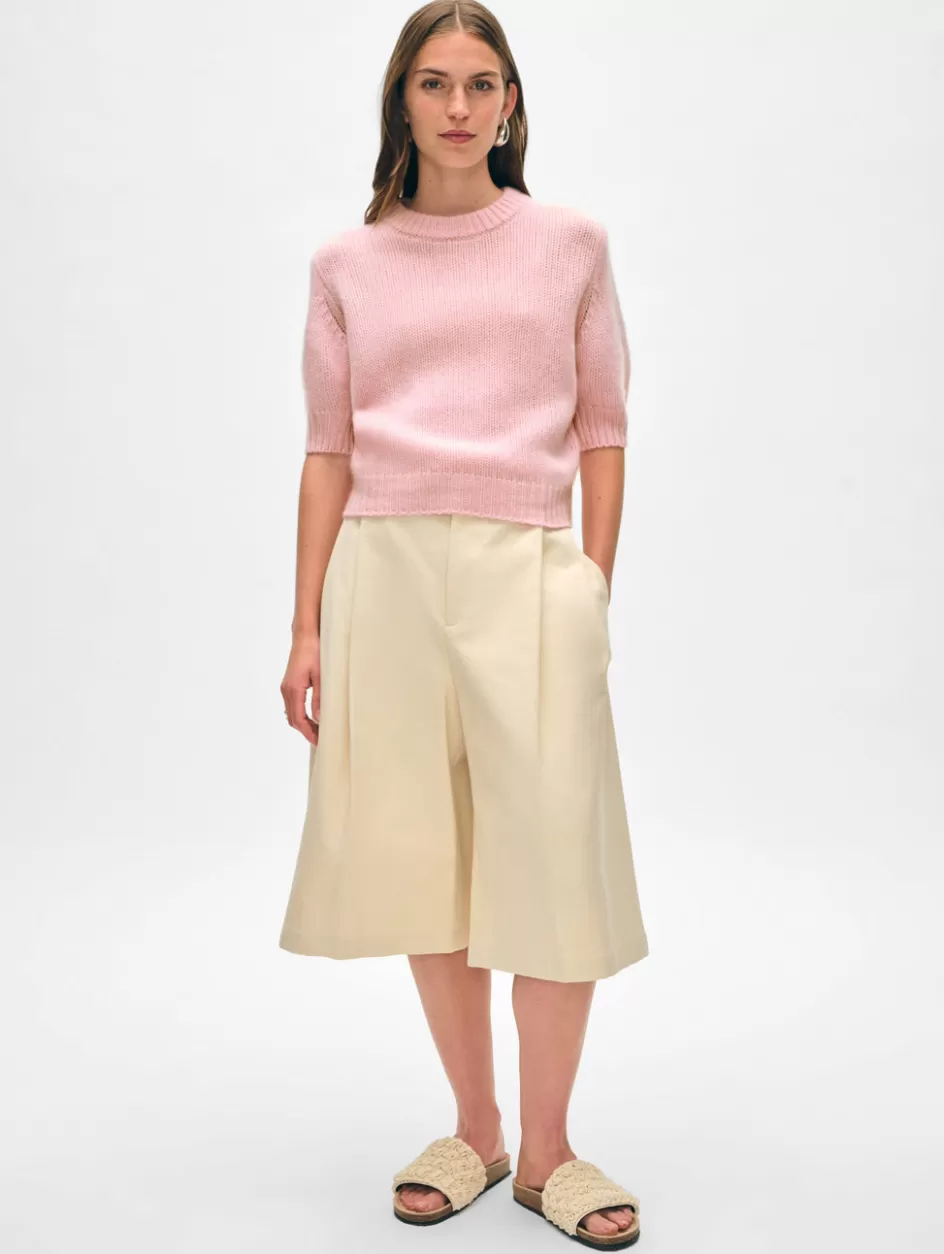 White + Warren Tops-cashmere puff sleeve crewneck