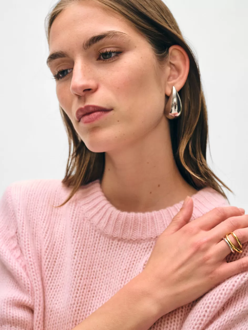 White + Warren Tops-cashmere puff sleeve crewneck