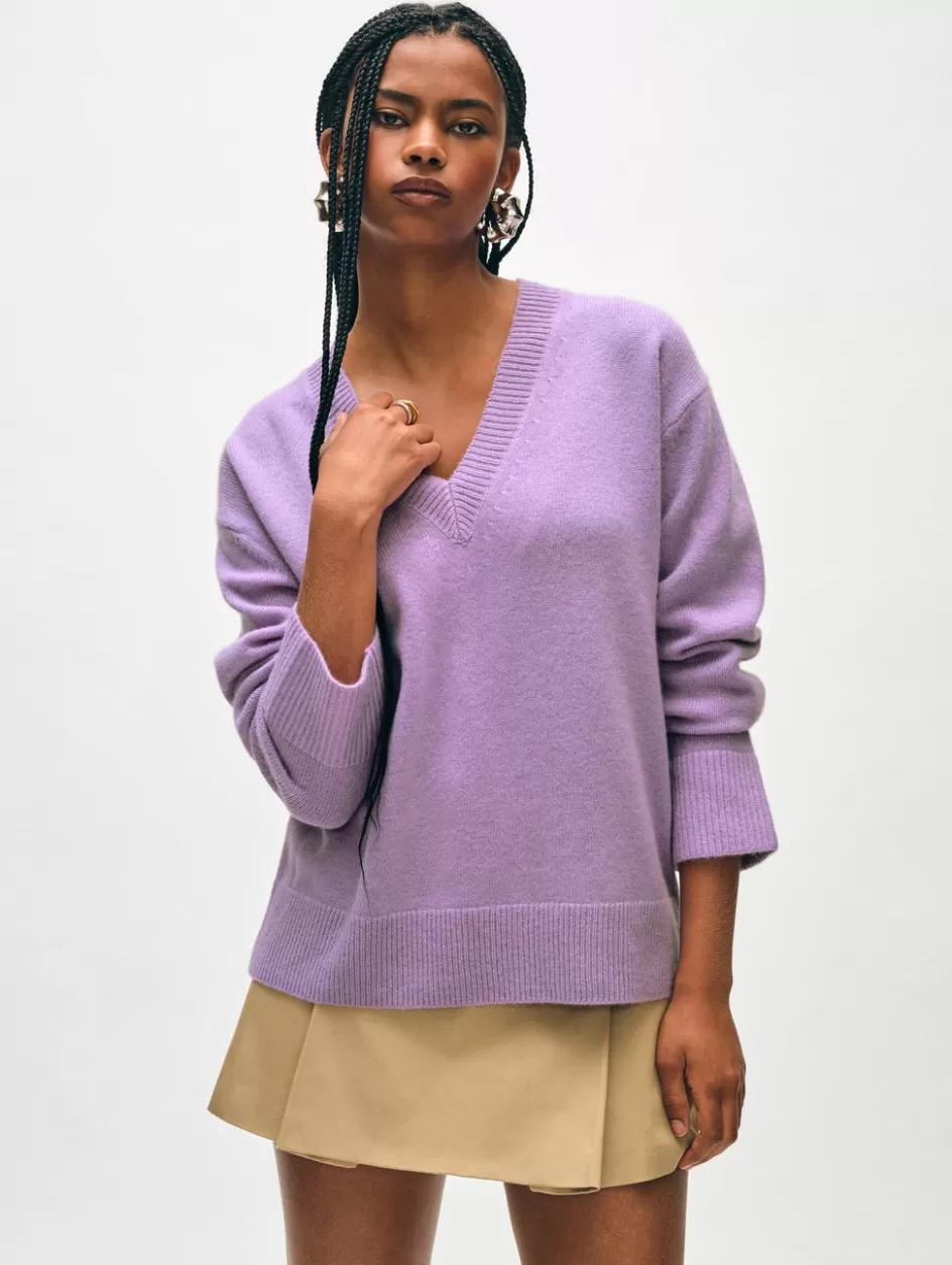 White + Warren Sweaters-cashmere relaxed v neck