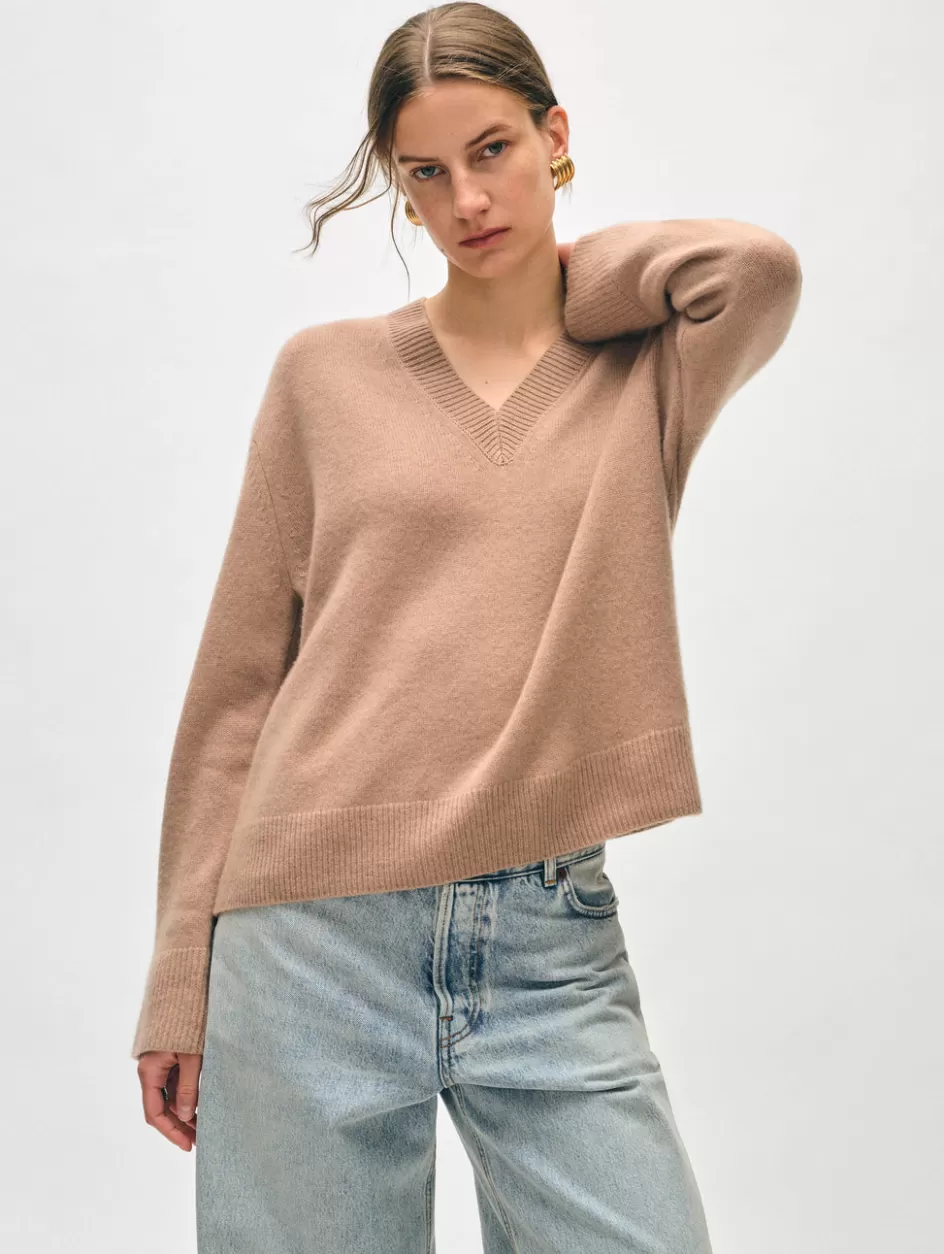 White + Warren Sweaters-cashmere relaxed v neck