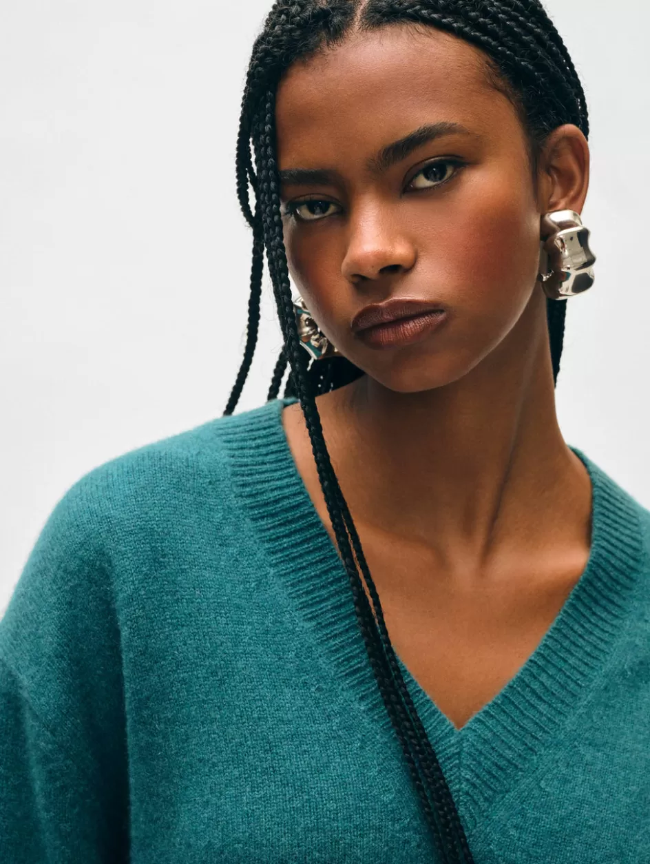 White + Warren Sweaters-cashmere relaxed v neck