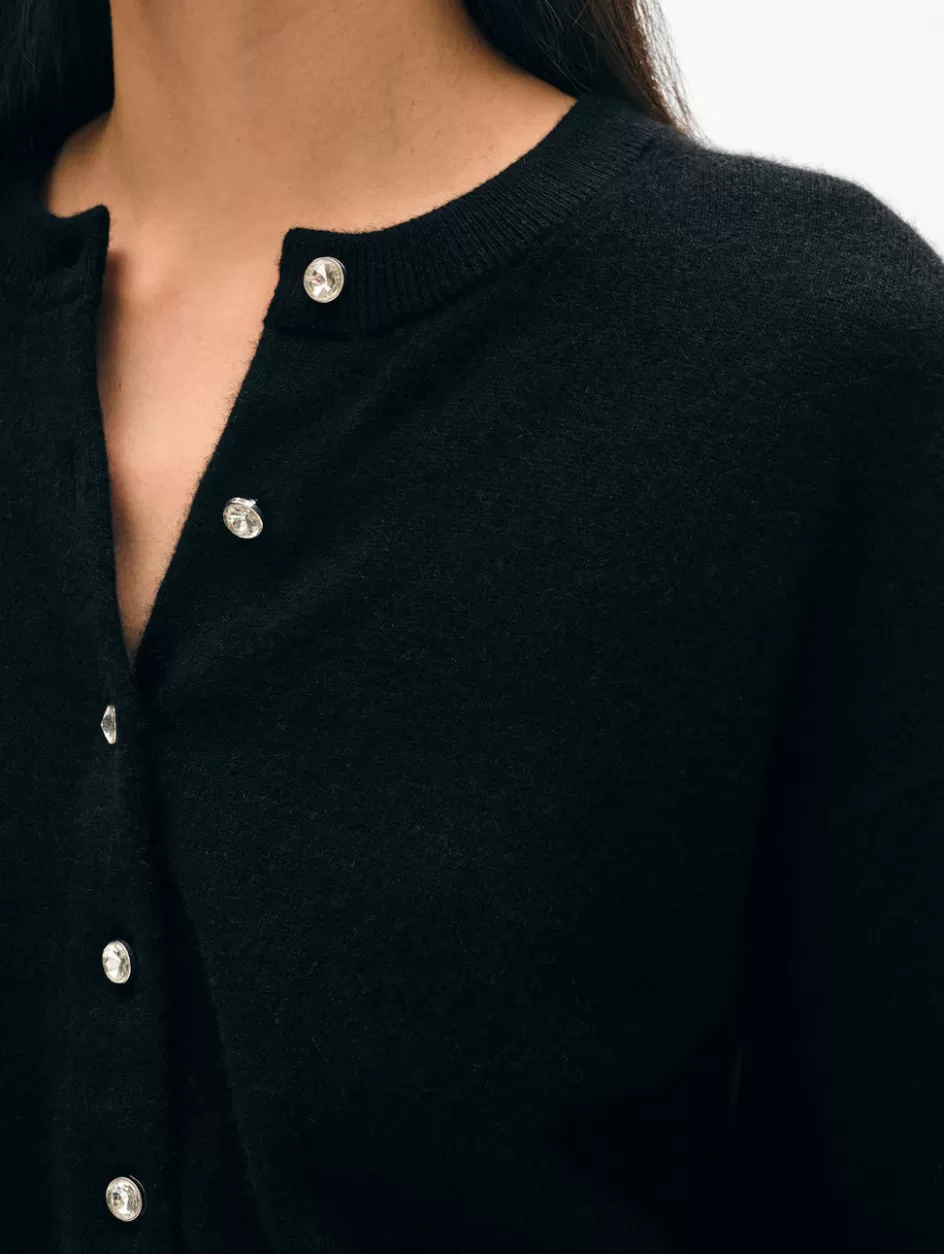White + Warren Cardigans-cashmere rhinestone button cardigan