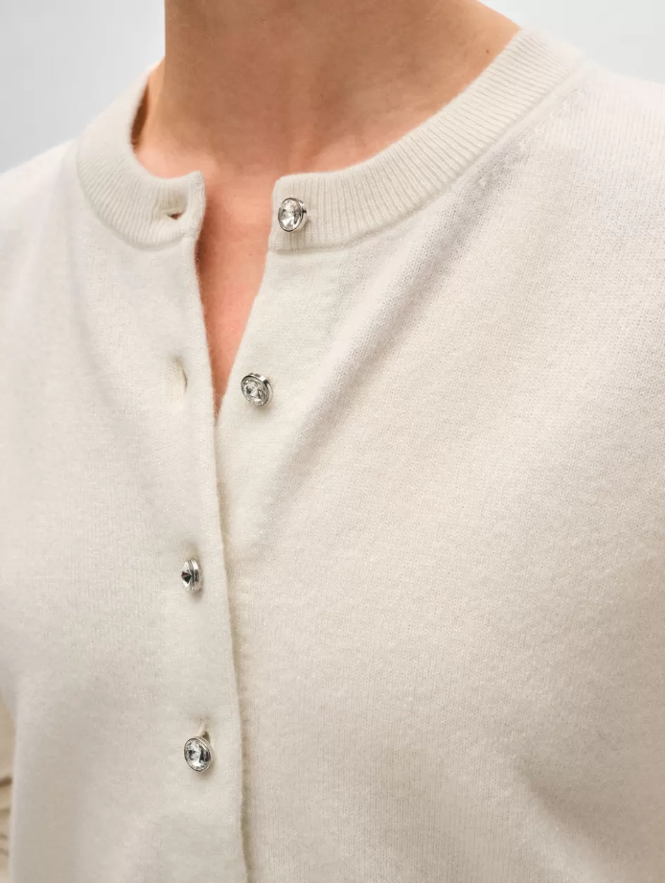White + Warren Cardigans-cashmere rhinestone button cardigan