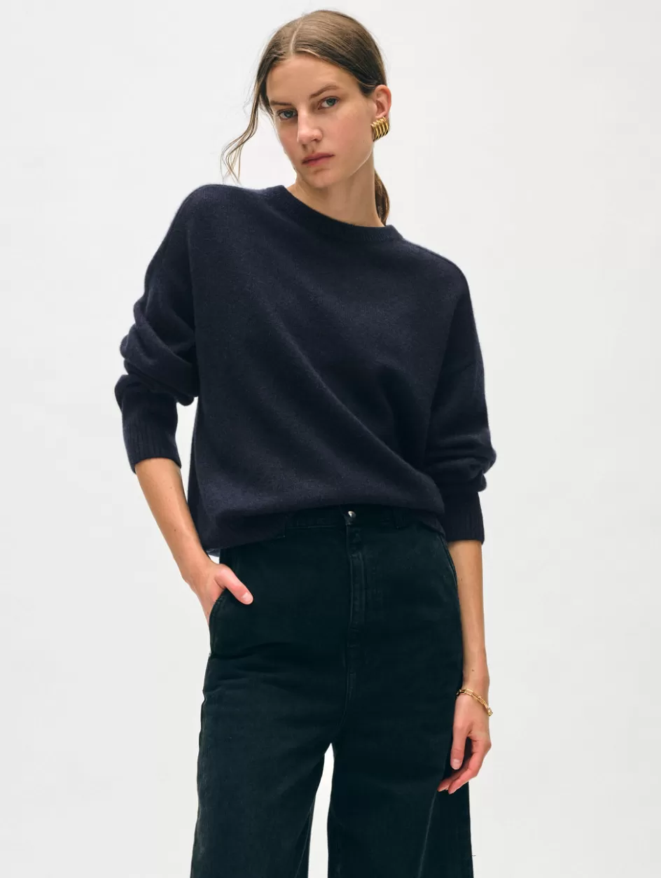 White + Warren Sweaters-cashmere saddle sleeve crewneck