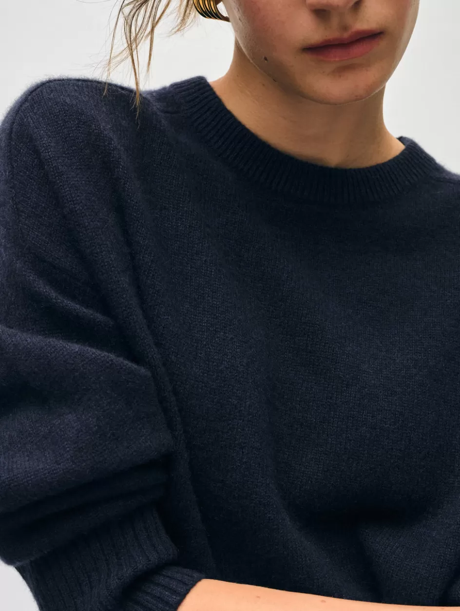 White + Warren Sweaters-cashmere saddle sleeve crewneck