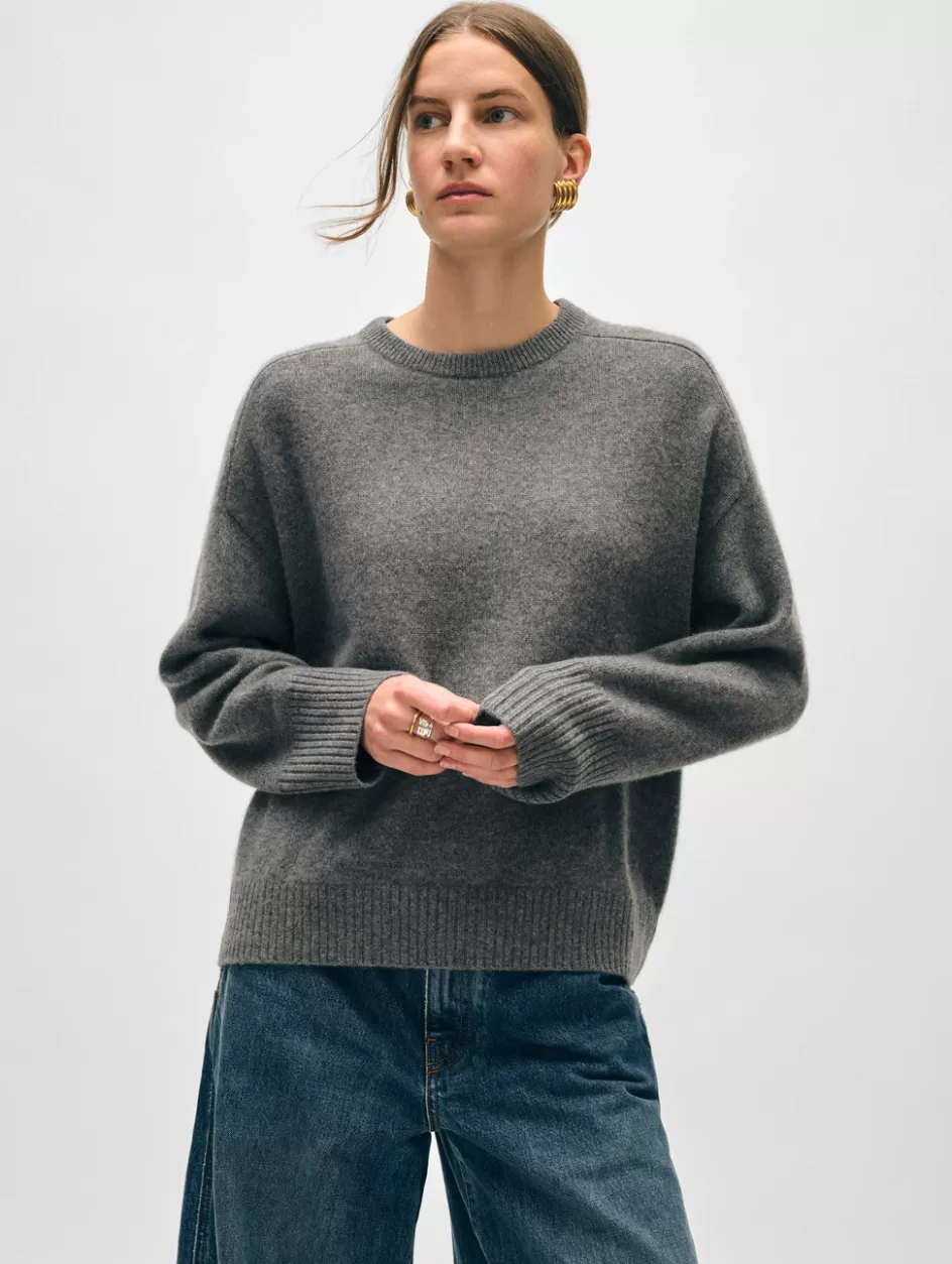 White + Warren Sweaters-cashmere saddle sleeve crewneck