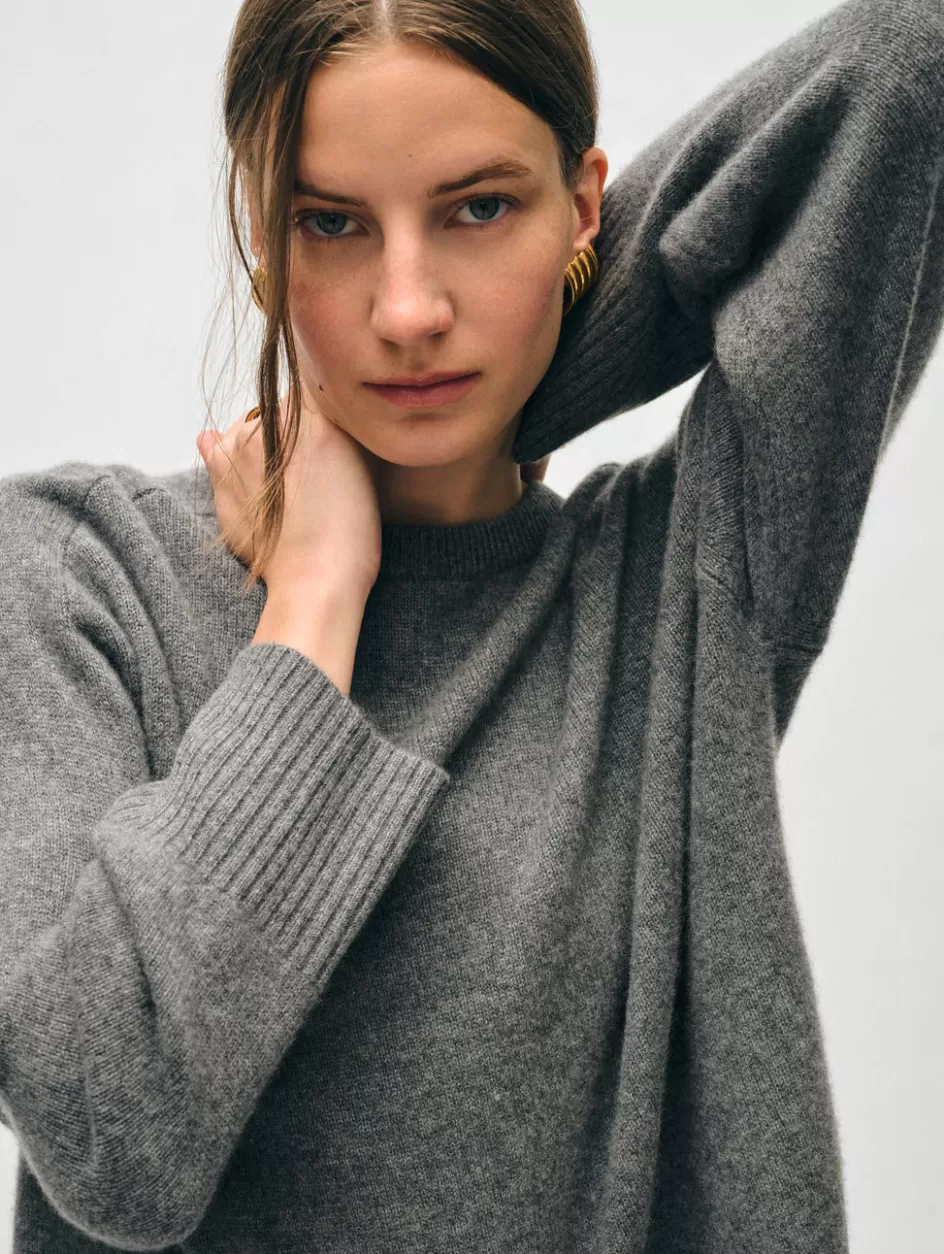 White + Warren Sweaters-cashmere saddle sleeve crewneck