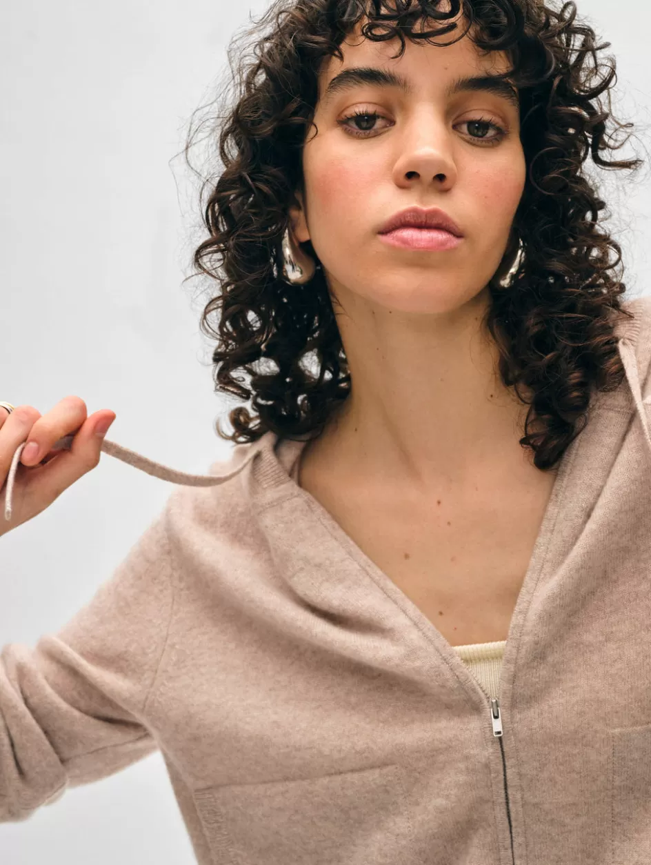 White + Warren Cardigans-cashmere shrunken zip hoodie