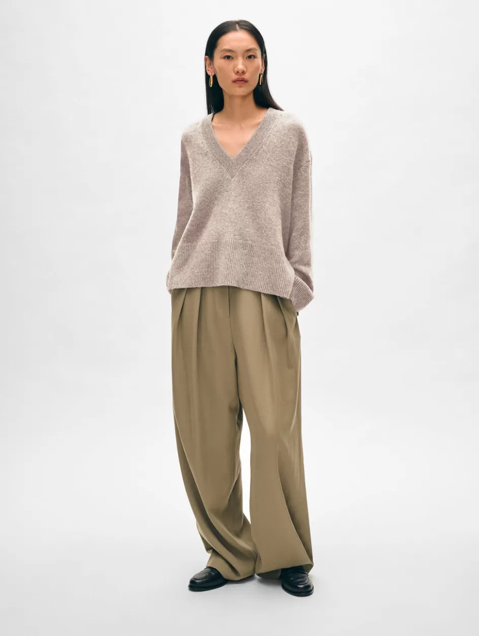 White + Warren Sweaters-cashmere side slit v neck