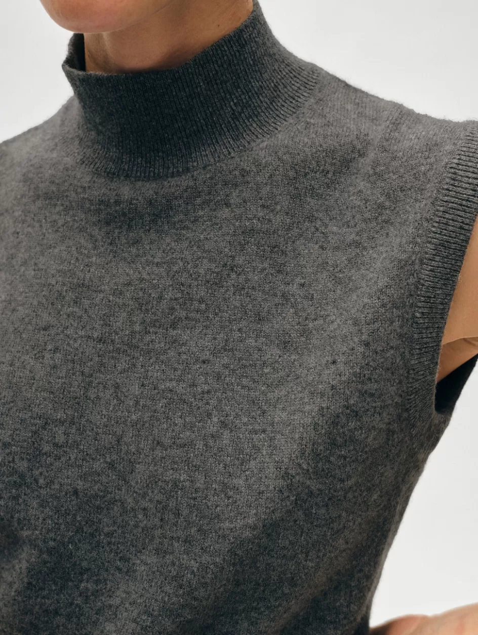 White + Warren Sweaters-cashmere sleeveless mockneck