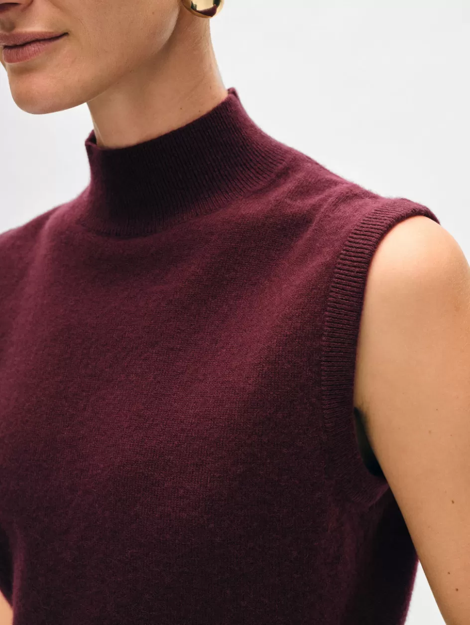 White + Warren Sweaters-cashmere sleeveless mockneck