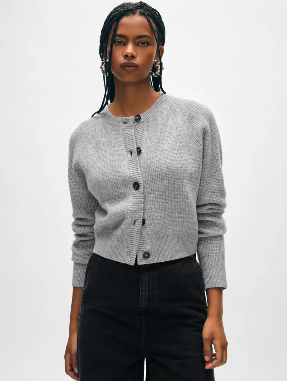 White + Warren Cardigans-cashmere waffle cardigan