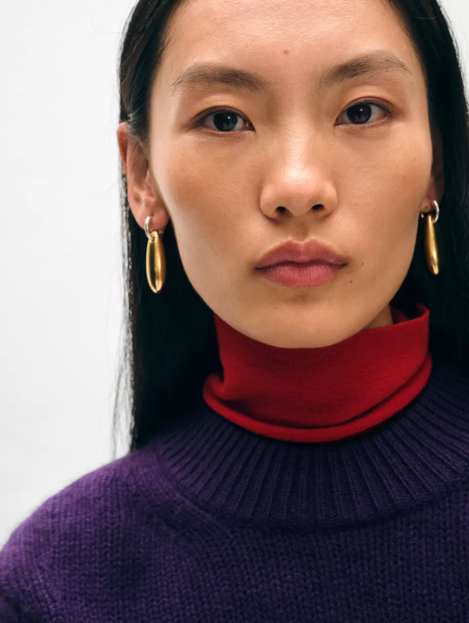 White + Warren Sweaters-cashmere wide rib trim crewneck