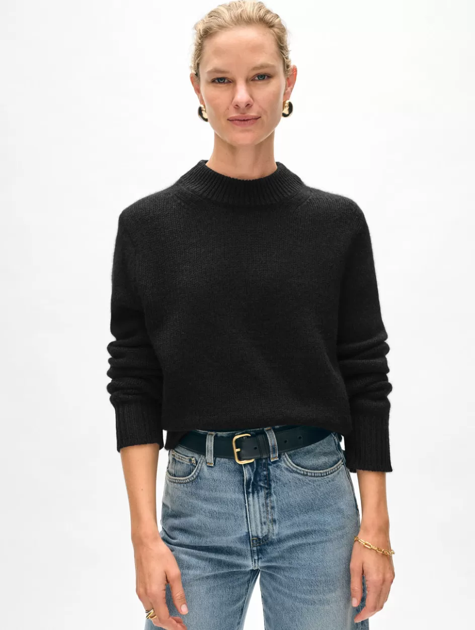 White + Warren Sweaters-cashmere wide rib trim crewneck