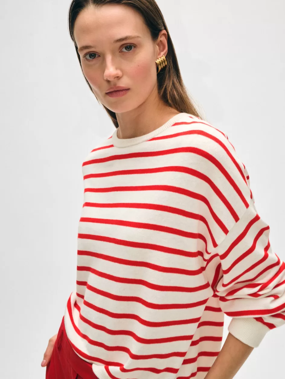 White + Warren Sweaters-cotton linen drop shoulder sweater