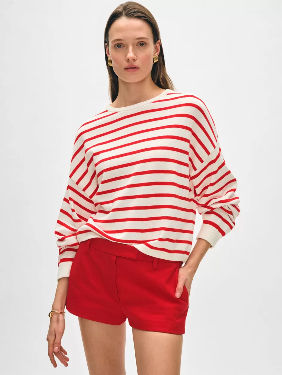 White + Warren Sweaters-cotton linen drop shoulder sweater