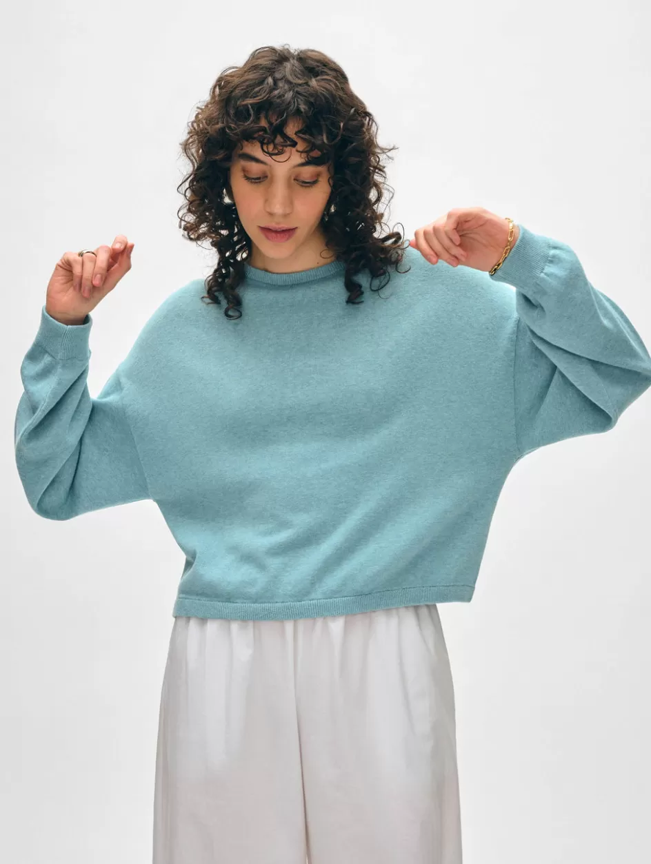 White + Warren Sweaters-cotton linen drop shoulder sweater