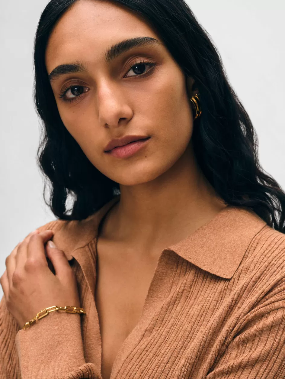 White + Warren Sweaters-cotton linen ribbed polo